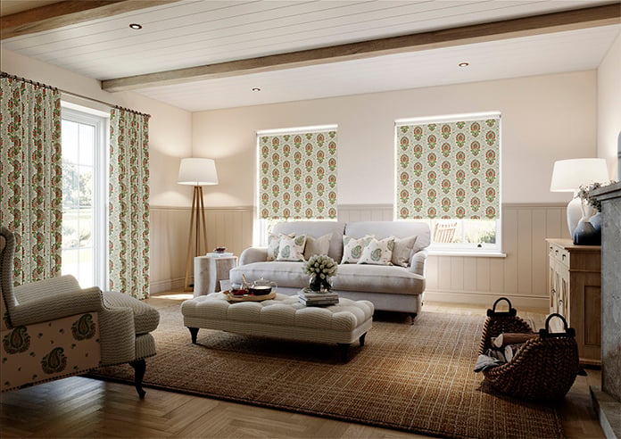 Petal & Block Lotus Blossom, Neem - Roller Blind - Image 7
